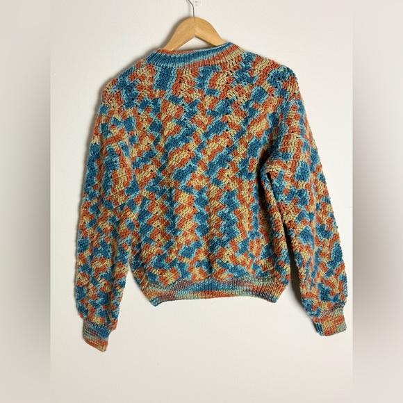 Stella Pardo Paris Kusi Fiorella Multicolor Hand Knit Alpaca Wool Jumper Sweater - Picture 3 of 8